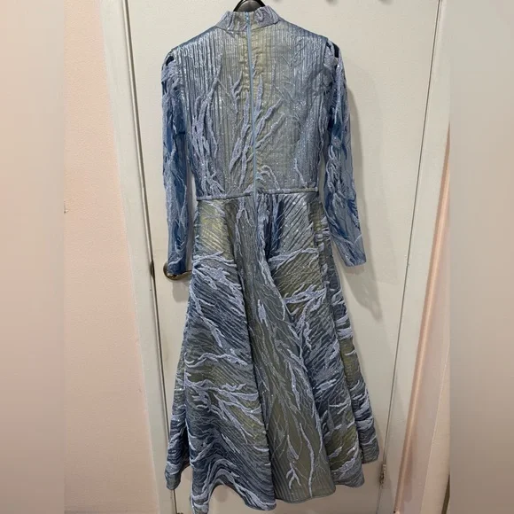 IN COUTURE TEA LENGTH BLUE DRESS